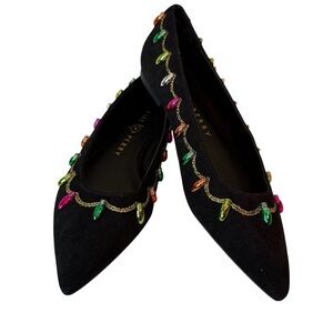 Katy PerryThe Hollie Christmas Black Faux Suede Ballet Flats Size 6.5